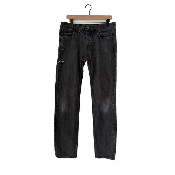 Gucci Other - Gucci Uniform Jeans Men Size 48 Black Denim Italy Distressed Straight Leg Casual